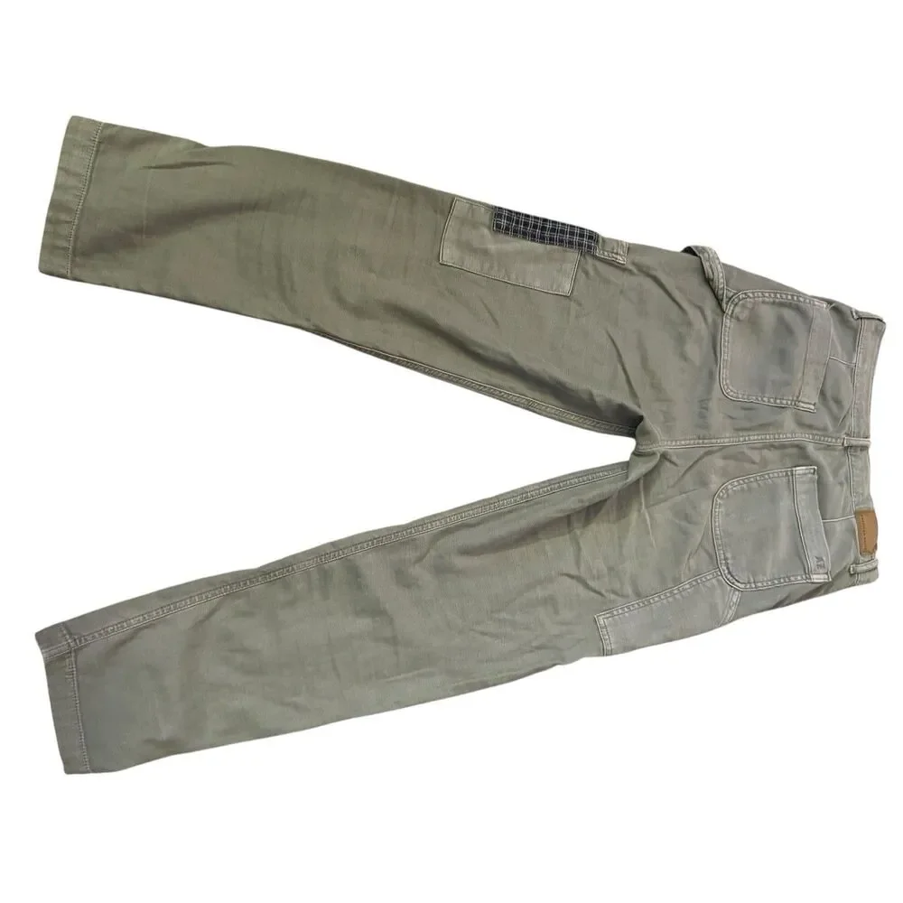 American Eagle Carpenter Patchwork‎ Stretch Utility Pants Womens Size 0 Green